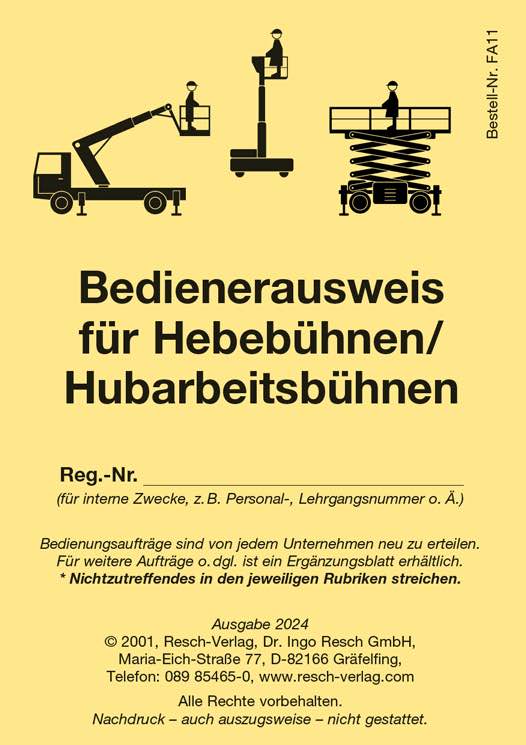 Hubarbeitsbühnenausweis